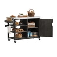 thumbnail image 3 of Dextrus Grill Carts Outdoor With Storage Cabinet and Wheels, Solid Wood Kitchen Island,Bar Cart, 3 of 6