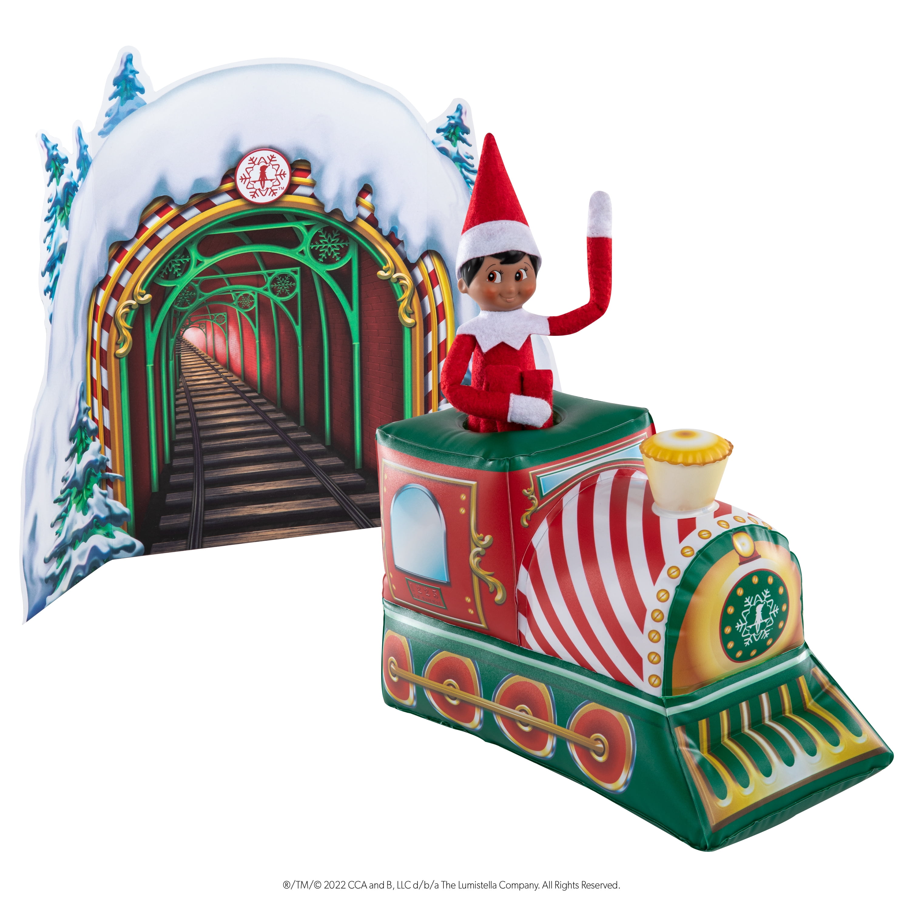 The Elf on the Shelf Peppermint Inflatable Train for Scout Elves