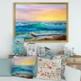 thumbnail image 3 of Designart 'Blue Waves Breaking At The Beach Landscape IV' Nautical & Coastal Framed Art Print, 3 of 4
