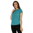 thumbnail image 3 of Inkmeso T-Shirt à Manches Courtes Uni pour Femmes Coupe Régulière Décontractée T-shirts Basiques Doux, 3 of 7