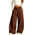 thumbnail image 5 of Oversized Baggy Sweatpants for Girls School Wide Leg Sweat Pants Elastic High Waist Fleece Joggers Trousers Teen Kids Running Casual Trendy Sweatsuits Bottom, 5 of 8