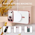 thumbnail image 3 of Dteck Magnetic for iPhone 17 Pro Max Case with Screen Protector, Compatible with MagSafe, Non Yellowing Slim Plating Soft Clear Phone Cover with Full Camera Lens Cover 6.9 Inch,Pink, 3 of 6