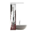 thumbnail image 3 of MYPOP Famous Building Decor, Paris Eiffel Tower Cityscape Red Flower Polyester Fabric Custom Bathroom Shower Curtain 36 X 72 Inches, Red Gray, 3 of 3
