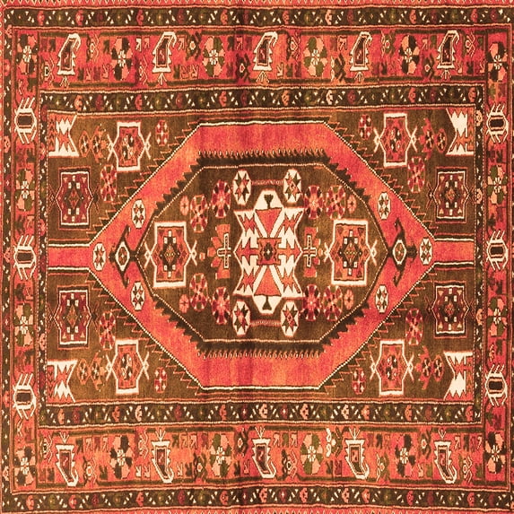 Ahgly Company Indoor Square Persian Orange Traditional Area Rugs, 3' Square