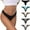 Bla-Gre-Bei-Sti-Whi, variant on Charmo Women's Plus Size Cotton Panties Soft Hipster Lace Thong for Lady Packs of 5