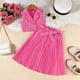 thumbnail image 4 of Vestido de Verano de Manga Corta para Niñas Color Sólido Blusa de Cuello Redondo Y Pantalones Cortos Set, Suave Transpirable Poliéster Vestido Casual para Niños de Uso Diario, 4 of 7