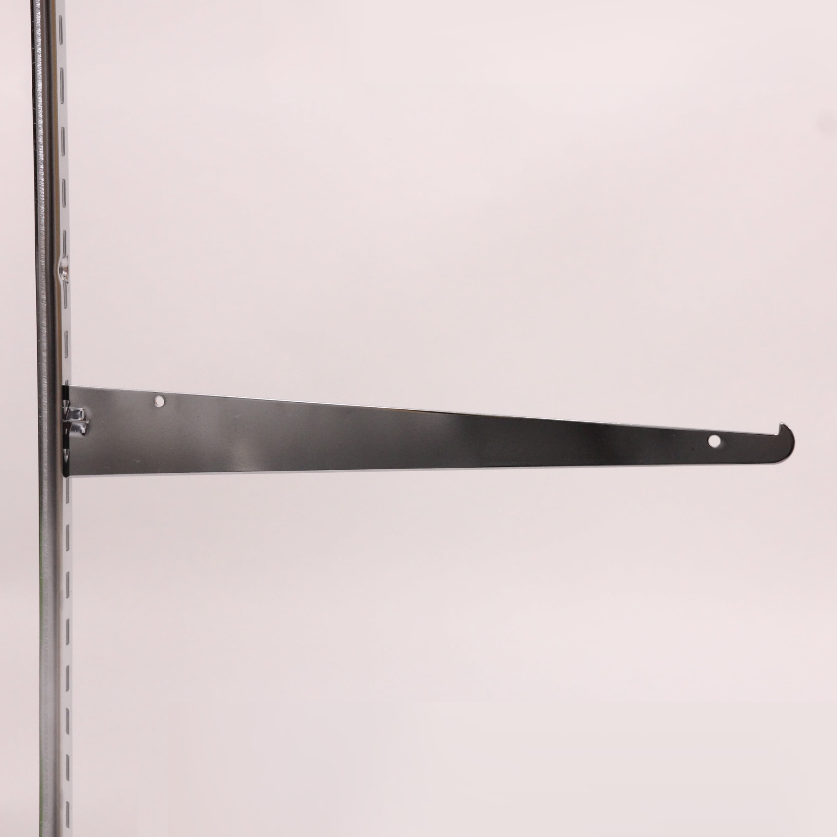 10 inch Chrome Metal Shelf Bracket for Slotted Standard - ½ inch slots 1 inch on center - Pack of 6