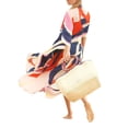 thumbnail image 3 of Bsubseach Women Loose Half Sleeve Long Kaftan Swimsuit Cover Up Beach Dress, 3 of 4