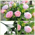 thumbnail image 3 of 10-branch Artificial Rose Bouquet Simulation Floral Decor Wedding Party Cloth Fake Flower, Light Pink, 3 of 7
