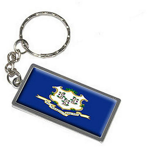 Connecticut State Flag Keychain Key Chain Ring