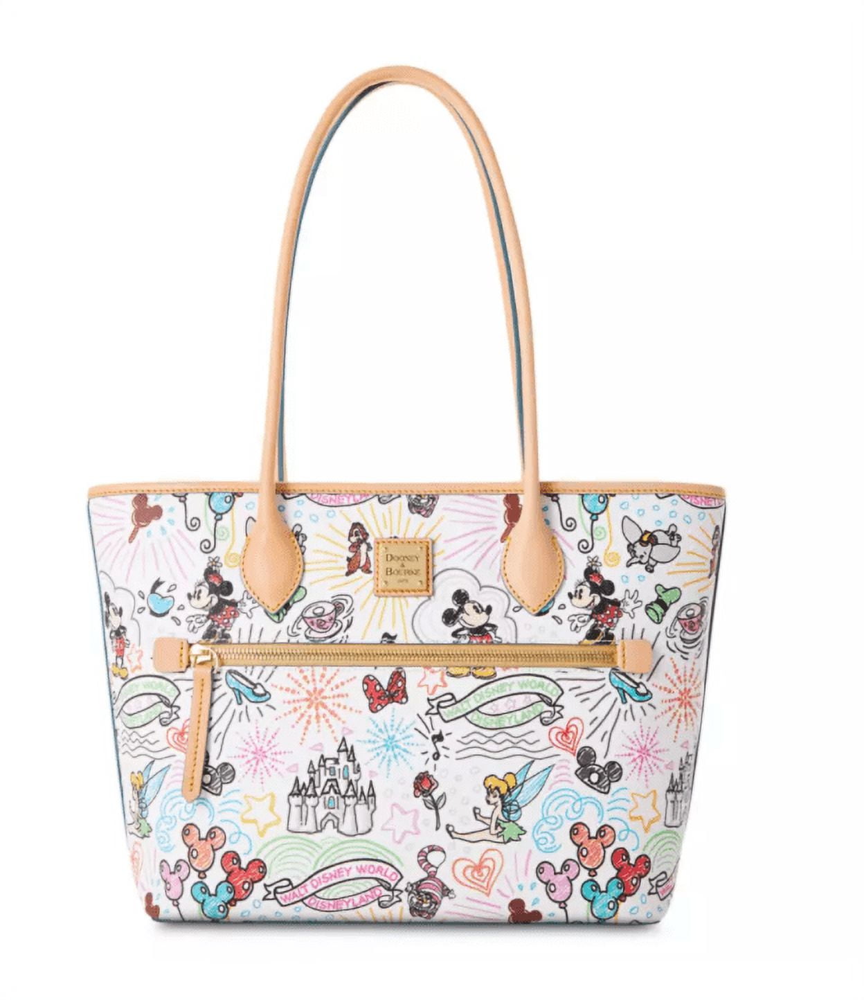 Disney Unisex Cotton Parks Sketch Mickey Minnie Dooney and Bourke Tote Handbag Pink Walmart