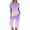 Purple, variant on Women Lounge Set Two Piece Sets for Women Capris Short Sleeve Tee Shirts and High Waisted Trousers Sleep Wear