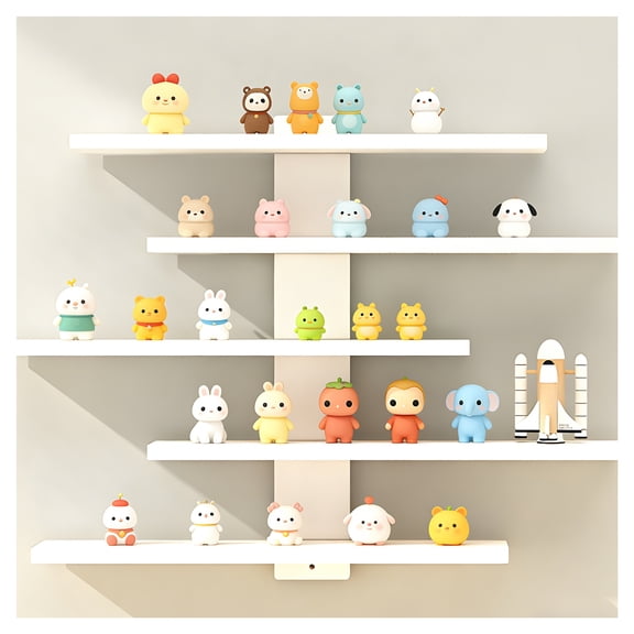XIBUFE Wall Shelves,5-Layer Display Shelf for Collectibles,Wooden Wall Mounted Shelves,Floating Wall Shelves for Action Figures,Shot Glasses,Mini Decor and Toys