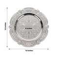 thumbnail image 4 of BalsaCircle 6 Silver Round 13 in Plastic Charger Plates Floral Embossed Design Scalloped Rim Party Decorations, 4 of 8