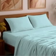 thumbnail image 6 of Mellanni 5-Piece Iconic Split King Bedsheet Set - Microfiber, 16" Deep Pocket, Cooling, Wrinkle, Fade, Stain Resistant, Aqua, 6 of 6