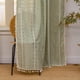 thumbnail image 5 of Cortina Boho Deeprove, 132 x 183 cm, panel con borlas de color verde salvia, 5 of 7