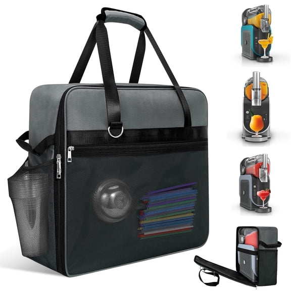 Portable Carrying Bag for Ninja Slushi Machine FS300/FS301 - Dustproof Travel Storage Bag Cover for Slushie Machine (Front-Opening, Black)