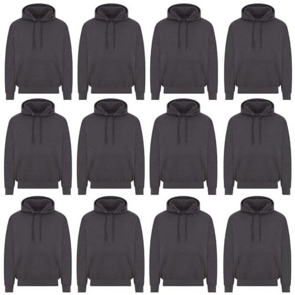 BILLIONHATS Wholesale Hoodie Sweatshirts, Men Womens Unisex Hoodies Cotton Blend, Bulk Adults Sweatshirt, Homeless Donation 12 PACK SIZE 2XL