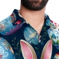 thumbnail image 5 of Easter Men's Casual Poplin Printed Button Down Short Sleeve Summer Beach Shirts - Unisex, 5 of 6