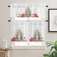 thumbnail image 2 of Merry Christmas Kitchen Curtains and Valances Set, Gnome Christmas Tree Decoration Watercolor Rod Pocket Window Valance Window Curtain Panels for Living Room Bedroom Laundry, 27.5x36in, 3 Pieces, 2 of 7