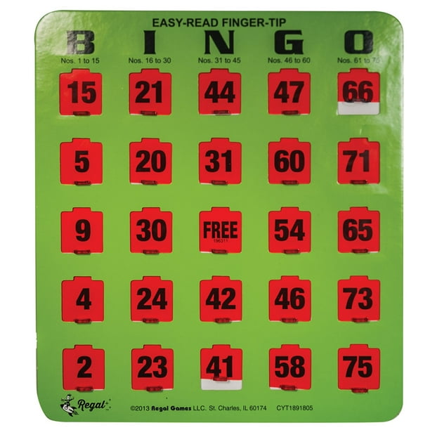 easy read finger tip bingo card green walmart com