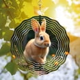 thumbnail image 3 of Serene Metal Hanging Wind Spinner - Concentric Ripple Design with Rabbit Perfect for Garden & Yard Decor Nature-Inspired Wind Chime, 3 of 6
