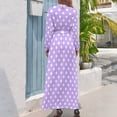 thumbnail image 3 of Vestido largo con estampado de lunares en violeta claro y blanco Vestidos de mujer Vestidos casuales, 3 of 5