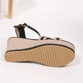 thumbnail image 5 of QNANSPI Women's Wedge Heel Shoes, Summer Casual Footwear for Women, Women Wrap Buckle Strap Summer Fashion Casual Color Contrast Eye-Catching Wedge Heel Slide Shoes, 5 of 6