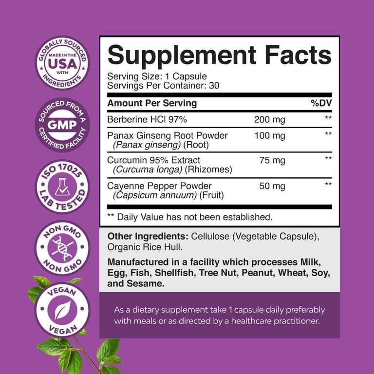 glp 1 fusion natures craft Natures Craft GLP-1 Fusion Berberine Supplement Capsules, Metabolic & Gut  Support, 30 Count
