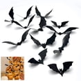 thumbnail image 2 of 2026 Halloween Indoor Decorations 12PC Halloween Bats Decoration For Home Decor DIY Wall Decal Bathroom Indoor Hallowmas Party Supplies 4 Different Sizes Realistic PVC Scary Black Sticker, 2 of 9