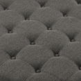 thumbnail image 4 of CQSXDA Large Round Upholstered Tufted Linen Wood Shelf Storage Coffee Table, For Living Room, Charcoal, 4 of 7
