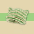 thumbnail image 3 of SikaFu Cat Ear Beanie Y2K Striped Crochet Hats Vintage Grunge Accessories Slouchy Beanies for Women, 3 of 6