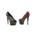 thumbnail image 4 of E-609-Willow, 6" Peep Toe Womens Stiletto w/buckle details & branch pattern. 7 / Red, 4 of 4