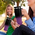 thumbnail image 3 of 40 oz Tumbler with Handle and Straw Spout 2-in-1 Lid, Stainless Steel Travel Cup, Insulated Traveler Mug for Car Office Gym, Water Bottle for Cold Hot Beverage, Black Purple, 3 of 9