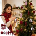 thumbnail image 7 of Qwtwty 30 Pcs Flocked Christmas Ball Ornaments Set, Shatterproof Xmas Baubles Hanging Pendants Christmas Tree Decorations for Home Holiday Party Decor, 7 of 7