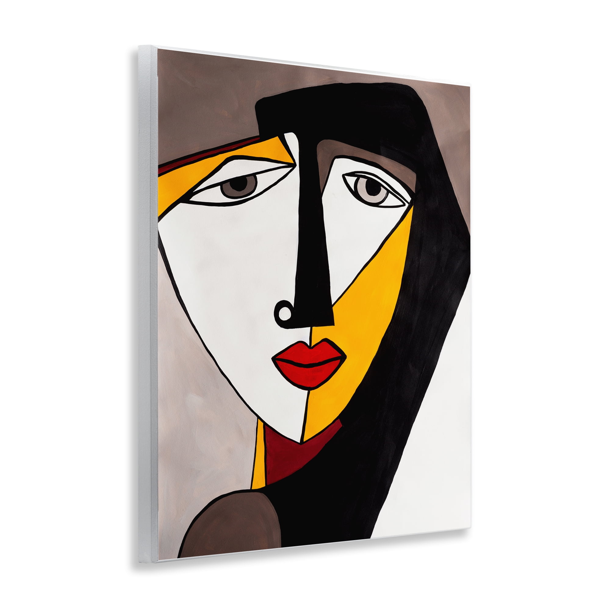 Stupell Industries Cubism Female Face People Painting Unframed Art Print Wall Art, 11 x 14