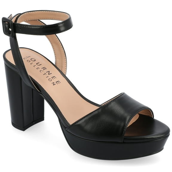 Journee Womens Nairri Vegan Leather Platform Heel Dress Sandals, Widths Available
