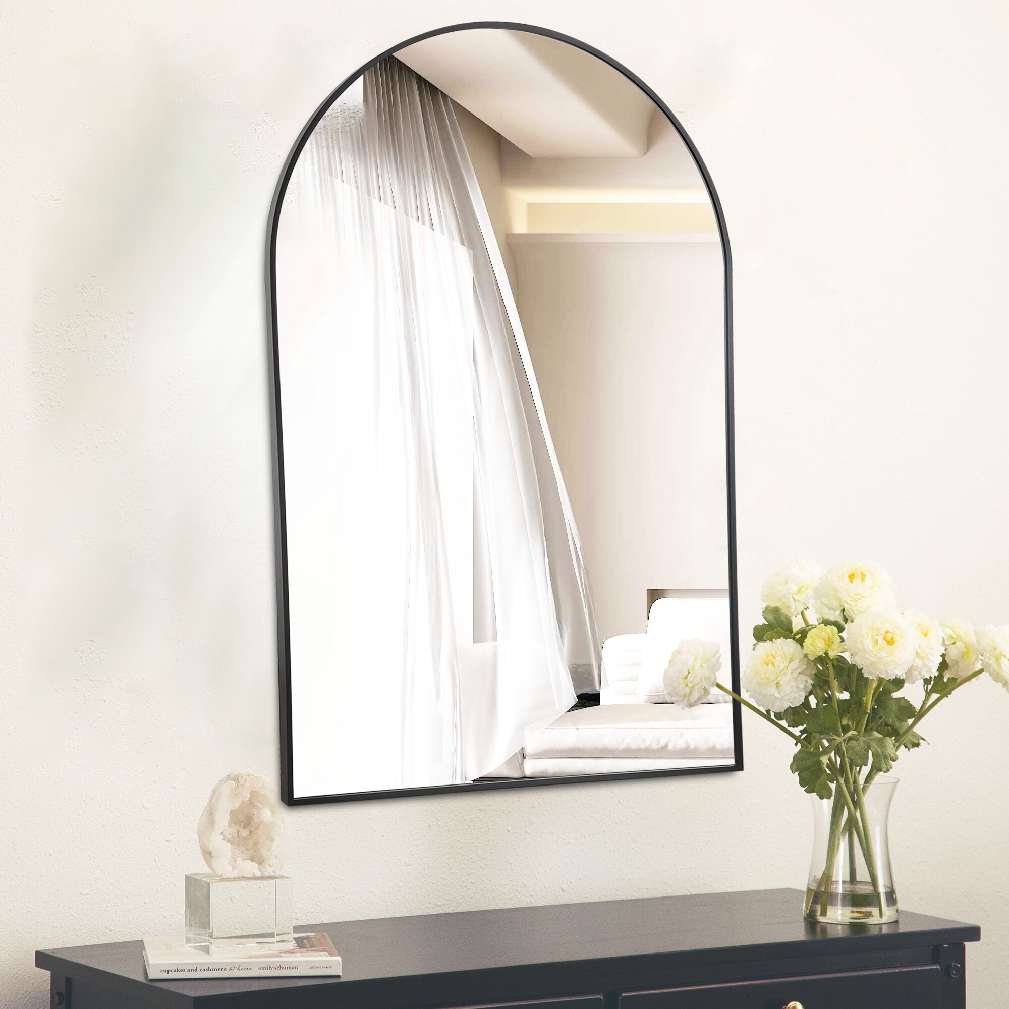 Modern Large Arch Wall Mirrors for Bathroom Vanity Mirror BlackRight
