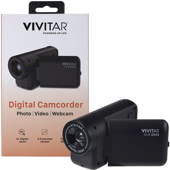 Vivitar DVR E503 Digital Camcorder – Full HD 1080p Video Recorder with 3" LCD Screen, 16x Zoom & Built-in Microphone - Black