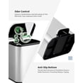 thumbnail image 5 of PYY Stainless Steel Bathroom Step Trash Can - 1.3 Gallon/5L, Soft-Close Lid, Removable Inner Bucket, Fingerprint-Proof, Rectangular Recycling Bin for Kitchen, Home Office, Silver - 21.0×18.8×27.9cm, 5 of 7