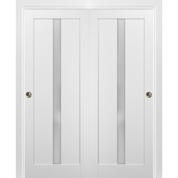 Sliding Closet Bypass Doors 36 x 96 with hardware | Quadro 4112 White ...