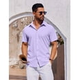 thumbnail image 3 of COOFANDY Mens Casual Shirts Short Sleeve Untucked Casual Dress Shirts, 3 of 6