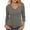 Gray, variant on Diufon Womens Tops 3/4 Sleeve Dressy Casual Wave Edge V Neck Loose Blouses Fall Winter Solid Color Shirts