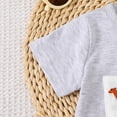thumbnail image 5 of Bainana Boys Outfit Set Infant Cartoon Print Short Sleeve Crew Neck Tops And Plaid Shorts Set Cute Handsome Toddler Boys Summer School Party Daily Wear Size 6-12 Months, 5 of 6