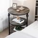 thumbnail image 4 of End Mesa 3-Tier Redondo Side Mesa Living Sala Accent Mesa con Estante de Almacenamiento y Metálico Industrial Madera Cama Side Table/Night Soporte para cm de Profundidadormitorio Pequeño Spaces Oak, 4 of 7