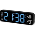 thumbnail image 1 of Reloj de Pared Digital de 9" con Temperatura, Humedad, Pantalla para Días Laborables, LED, Uso en Escritorio O Pared, 1 of 6