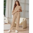 thumbnail image 4 of Ekouaer Lounge Sets for Women Short Sleeve Tops and Long Pants Soft Comfy Pajamas Set 2 Piece Outfits, 4 of 5