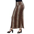 thumbnail image 3 of Women's 24Seven Comfort Apparel Animal Print Foldover Waist Maxi Skirt Color: Wine Multi Size: 1X, 3 of 4