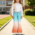thumbnail image 2 of Trikvn Kids Flared Denim Pants Girls Stretch Bell Bottoms Casual Gradient Color Jeans Fashion Vintage Streetwear Trousers, 2 of 8