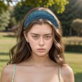 thumbnail image 2 of Unique Bargains 1 Pc Headband Wide Elastic Texture Hairband for Women Lake Blue, 2 of 5